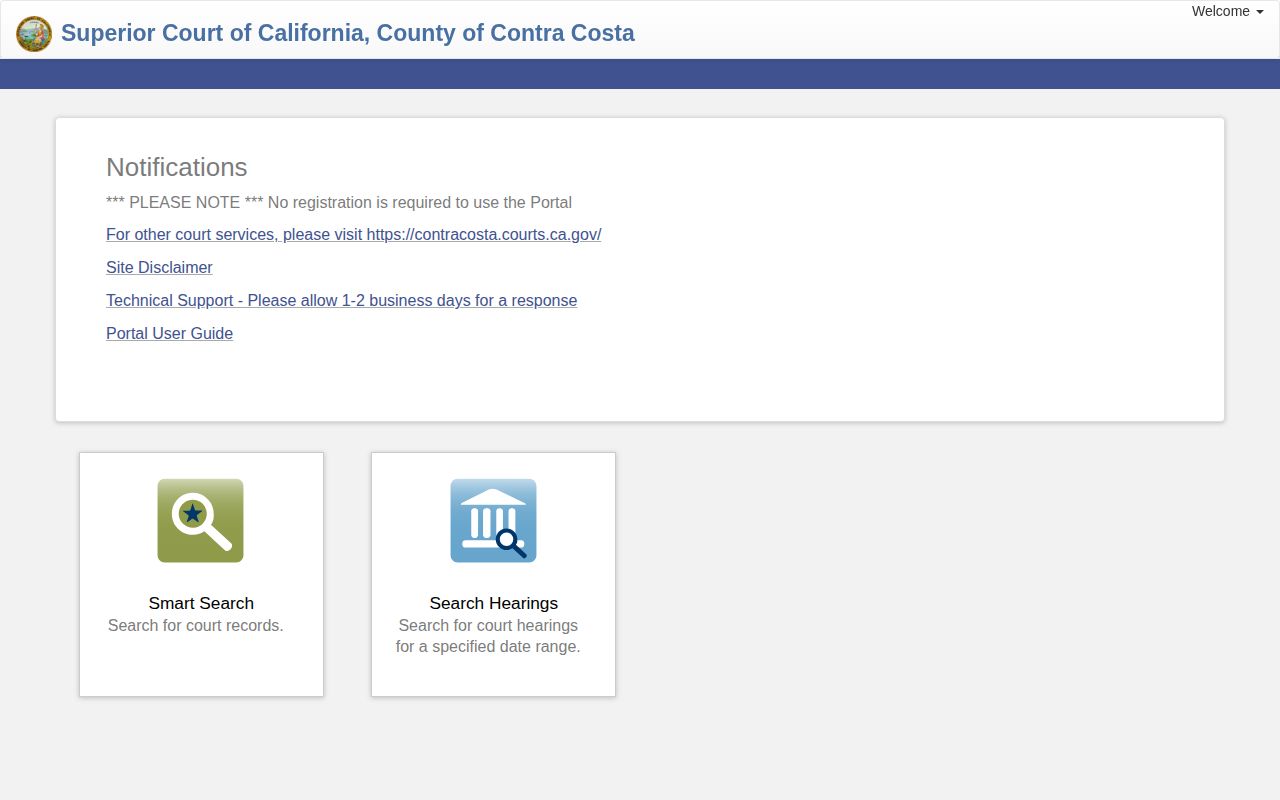 Contra Costa County release records court public portal